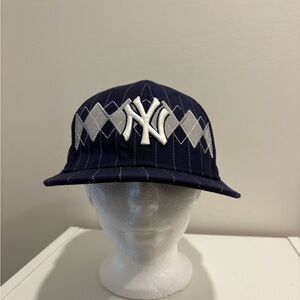 New Era Navy and White Pinstripe Fitted Cap 7/18